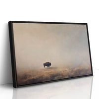 Lone Bison in the Morning Mist