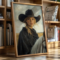 Cowgirl and Her White Horse