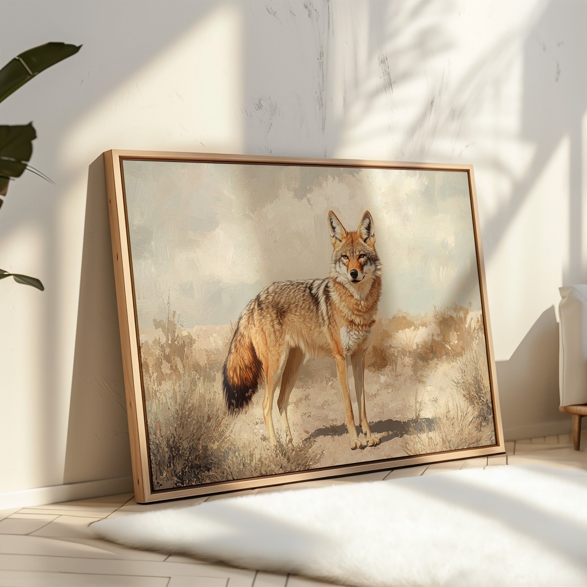 Lone Coyote in the Sun