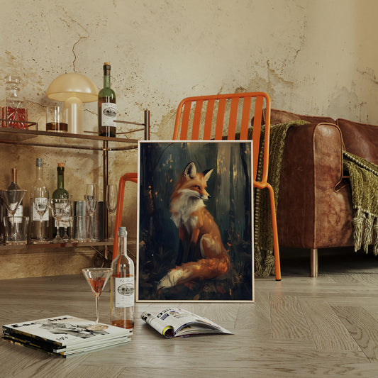 Fox Wall Art – Mystical Forest Print, Woodland Animal Decor, Nature-Inspired Painting