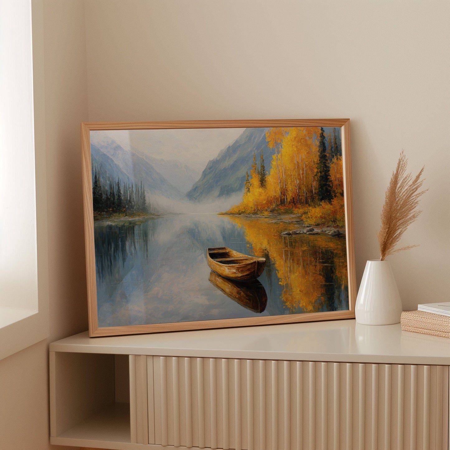 Autumn Canoe Waits For Adventure
