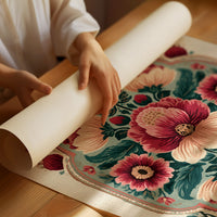 Sage Medallion: A Symmetrical Floral Tapestry