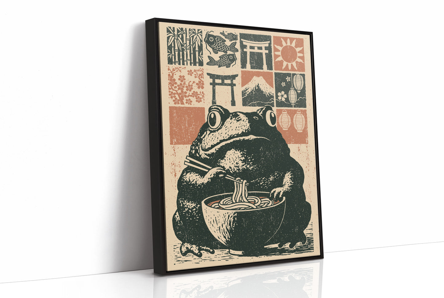 Ramen Toad in the Koi Bowl: Woodblock Feast