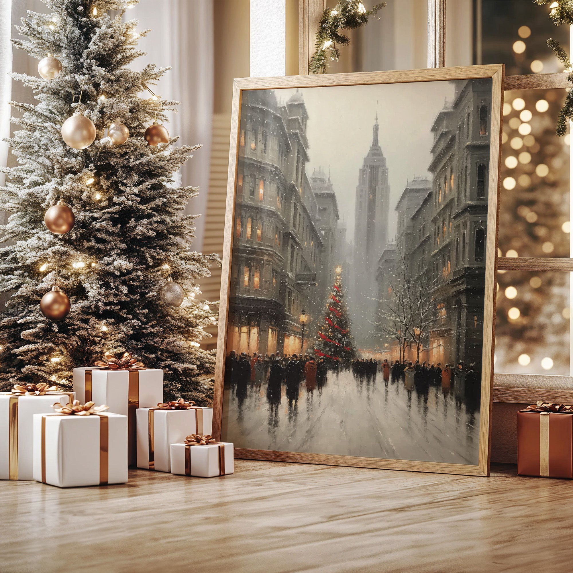 Manhattan Christmas Through Winter Fog