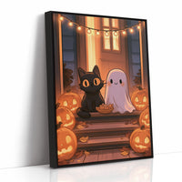 Trick-or-Treat Buddies on the Porch Step