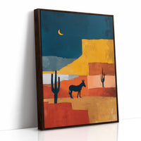Desert Donkey Greets Crescent Moon