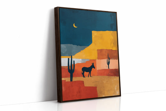 Desert Donkey Greets Crescent Moon