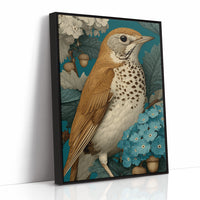 The Thrush Among Forget-Me-Nots