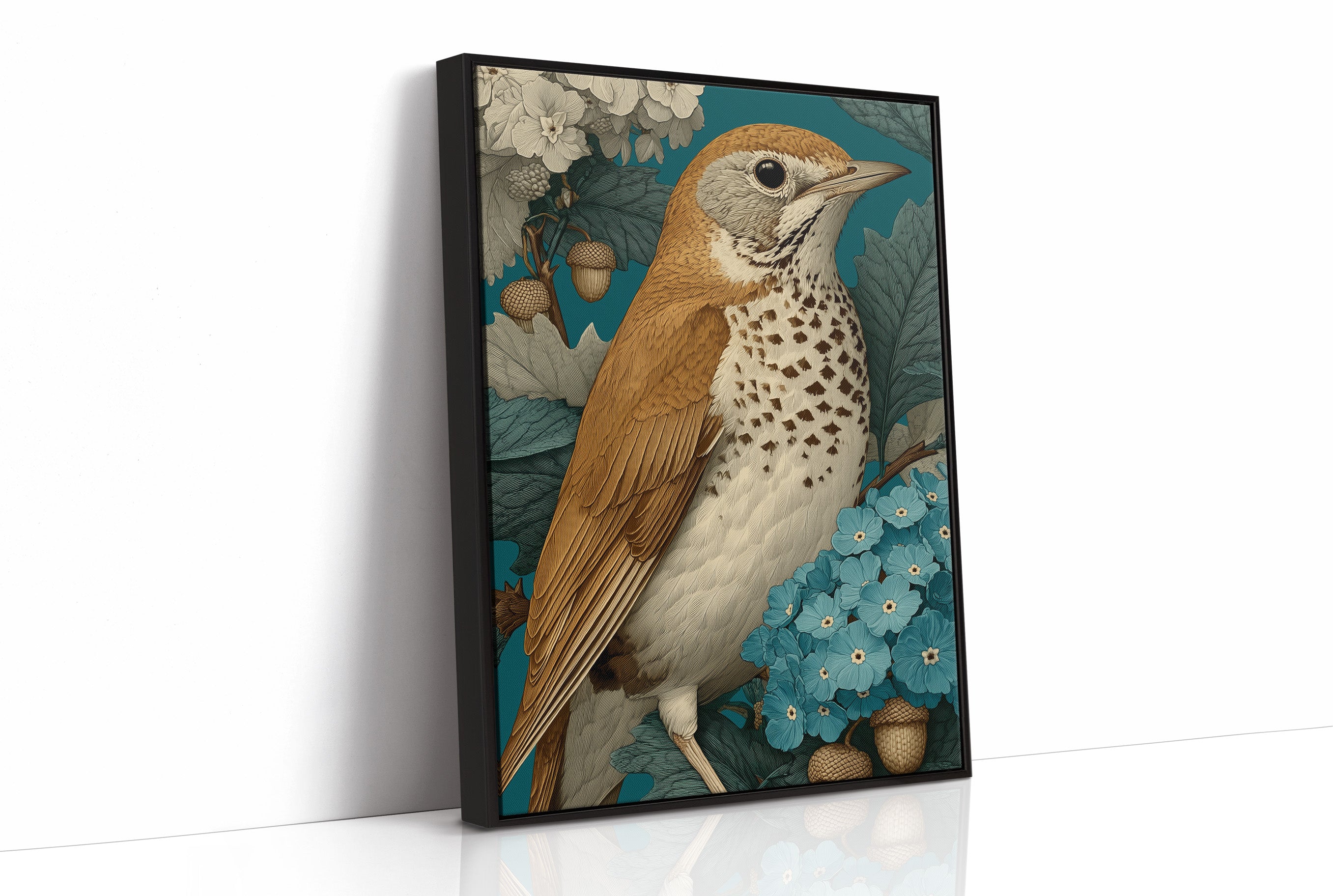 The Thrush Among Forget-Me-Nots