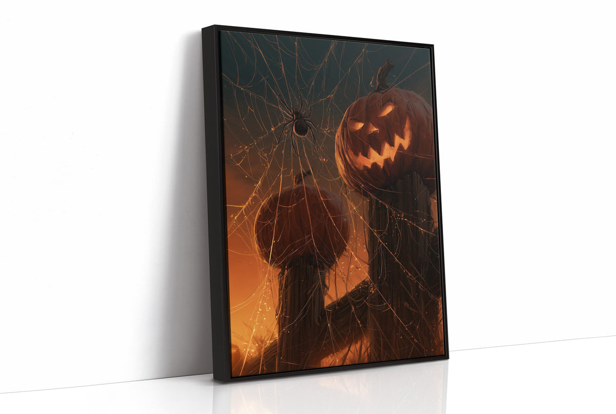 Spider's Watch Over the Jack-o'-Lanterns