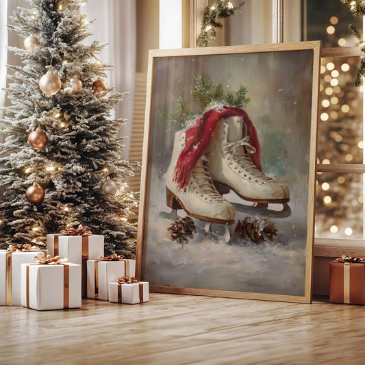 Vintage Skates Await Winter's Dance