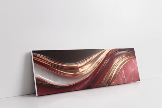 Flowing Copper Waves in Crimson Stone