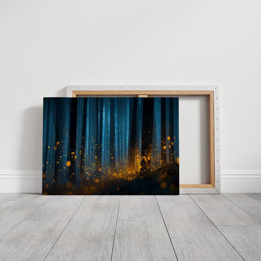 Fireflies Dance Through Midnight Forest