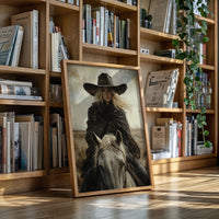 Rider in Black on White Horse