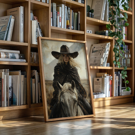Rider in Black on White Horse