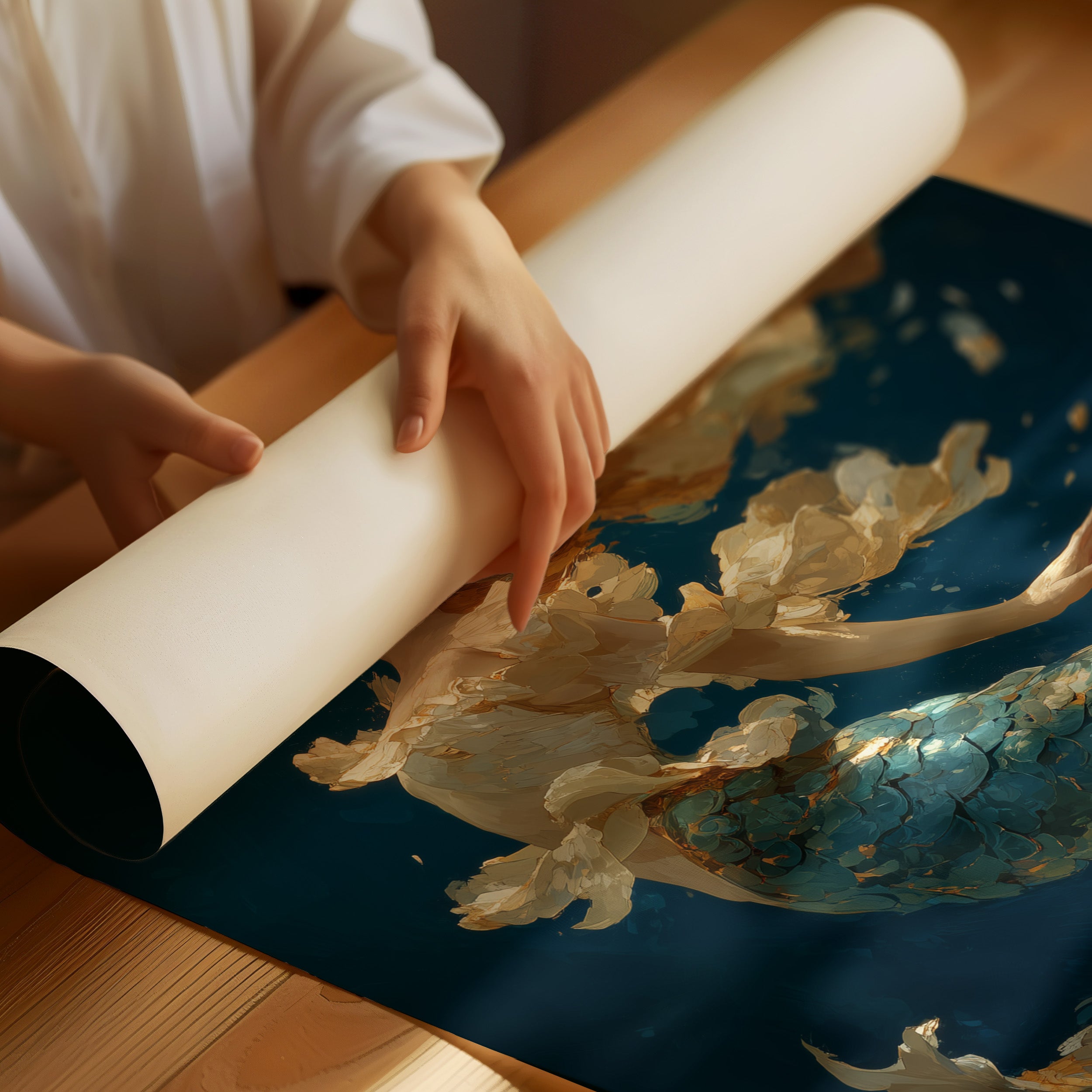 Seafoam Dances Through Teal Depths