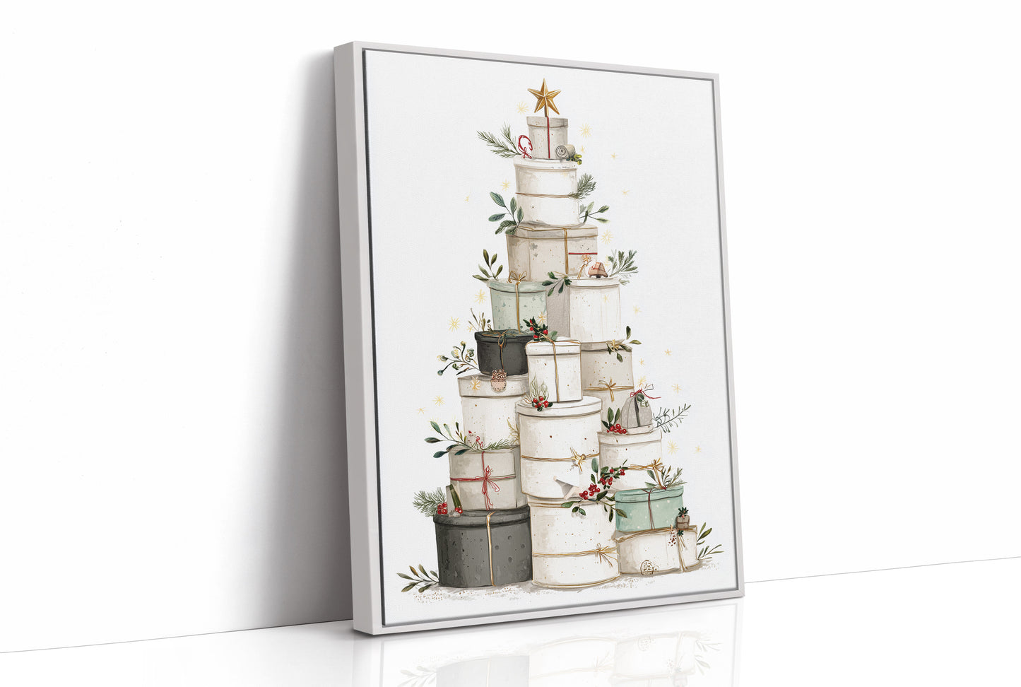 Stacked Treasures: A Festive Gift Tower