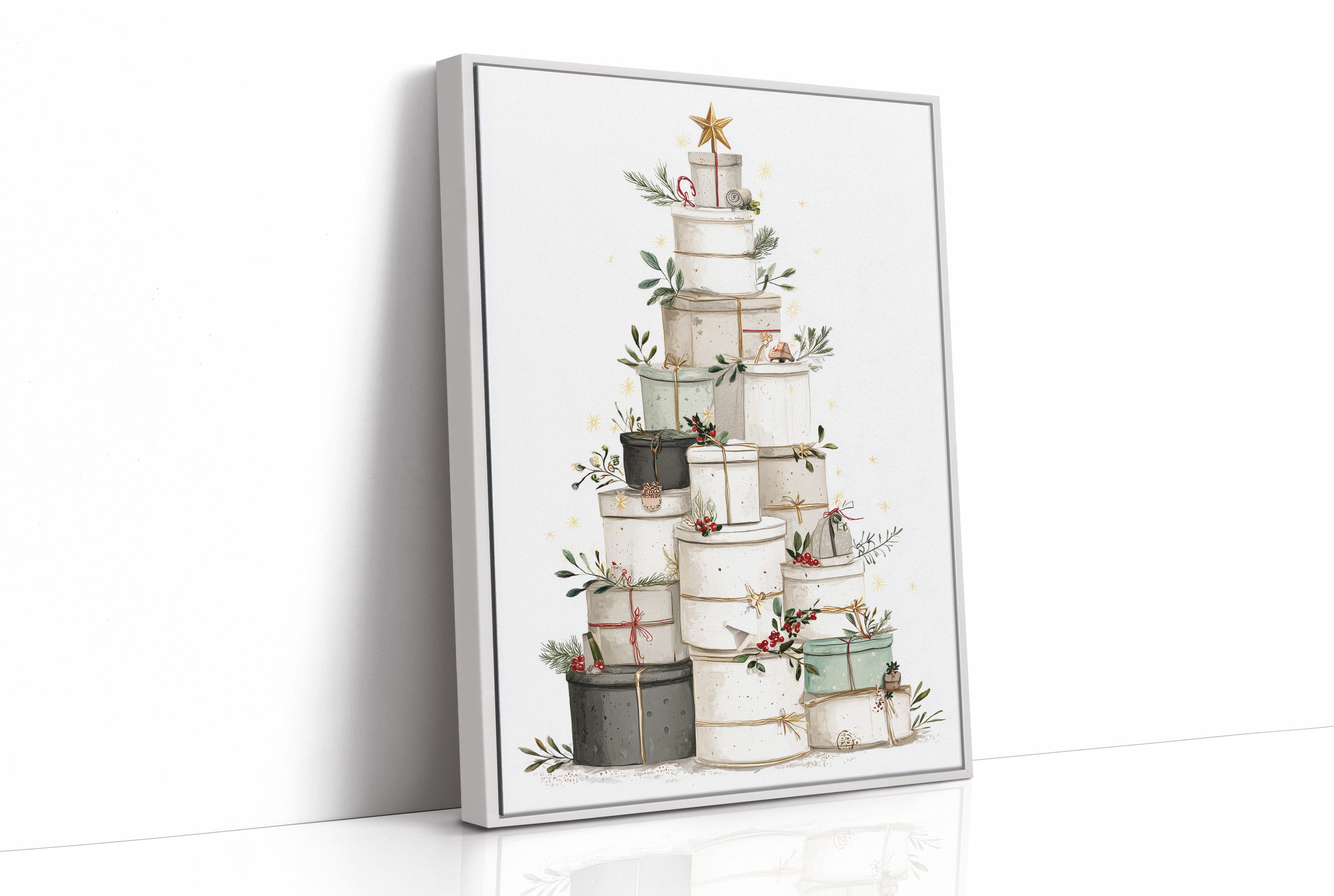 Stacked Treasures: A Festive Gift Tower