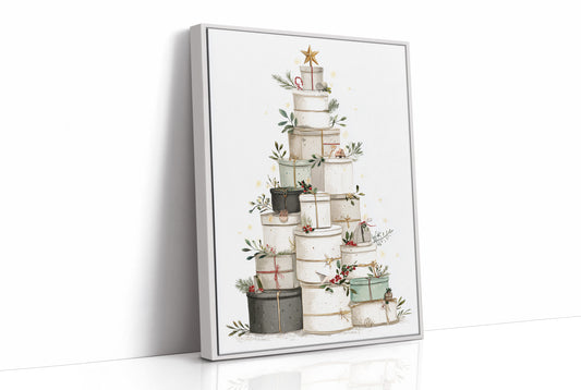Stacked Treasures: A Festive Gift Tower
