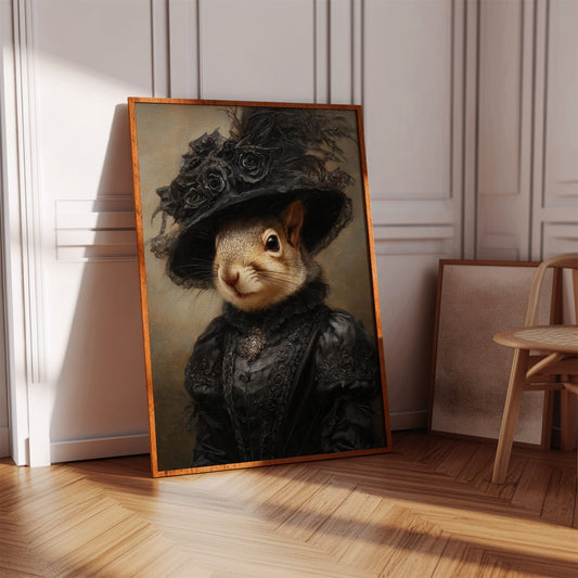 Regal Squirrel in Victorian Attire