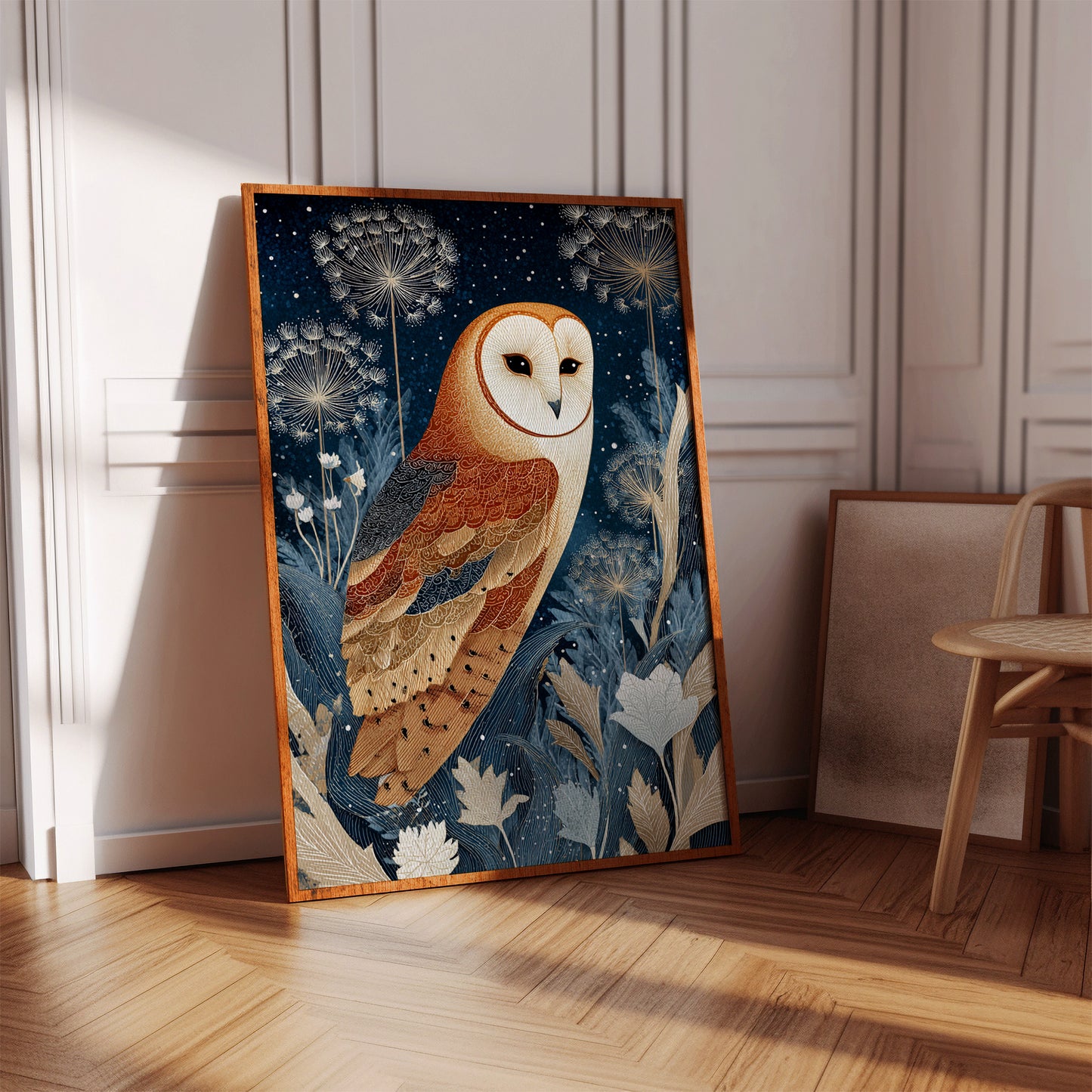 Barn Owl Amidst Ethereal Flora