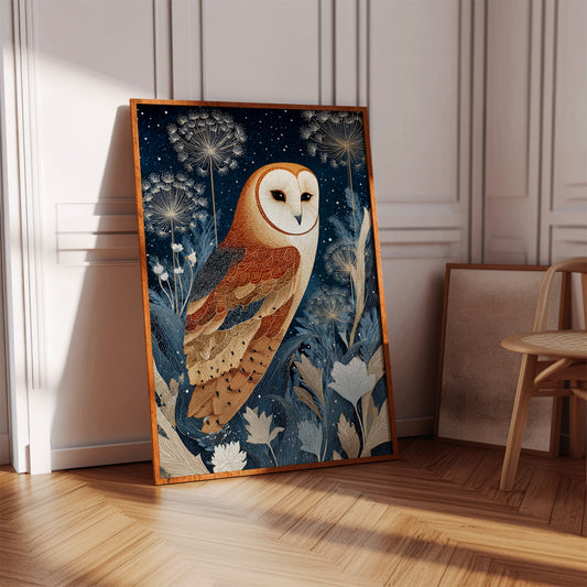 Barn Owl Amidst Ethereal Flora