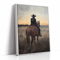 Back to the Prairie – Cowgirl on Horse at Dusk