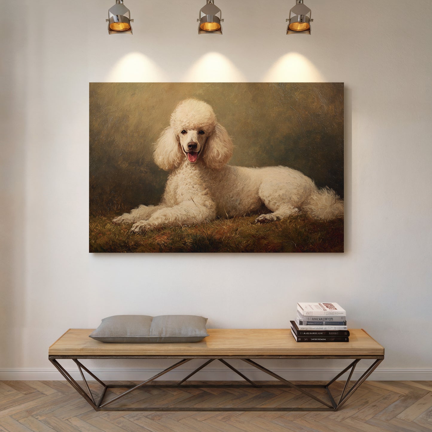 Noble Poodle Rests In Autumn Light
