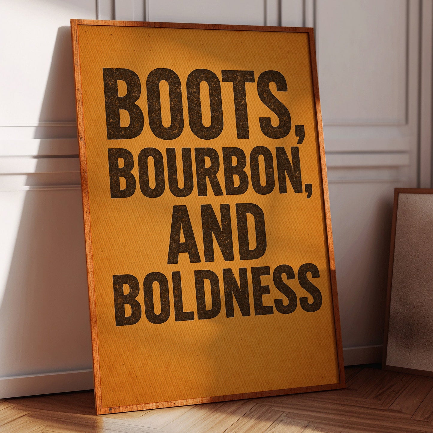 Boots Bourbon and Boldness Wall Art