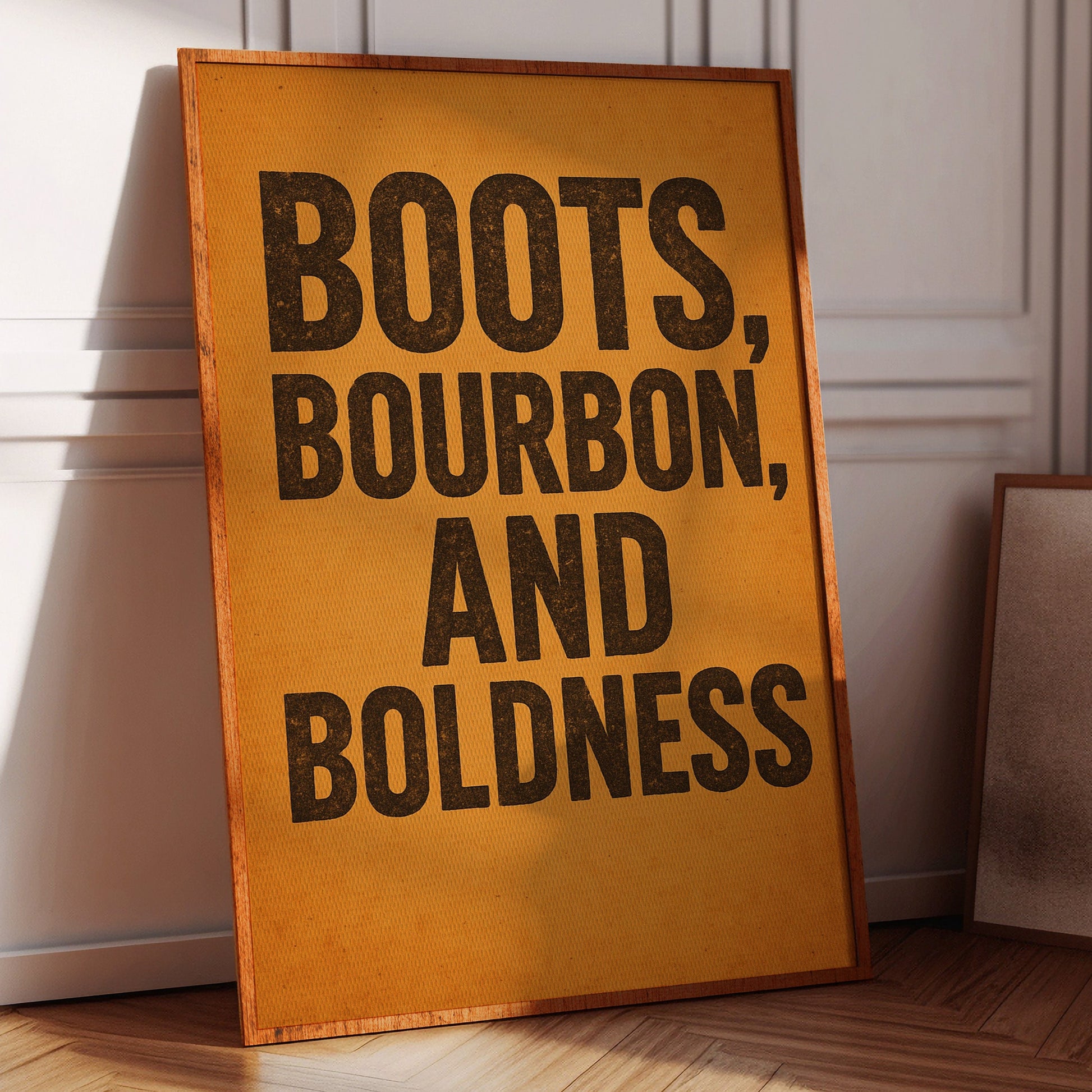 Boots Bourbon and Boldness Wall Art