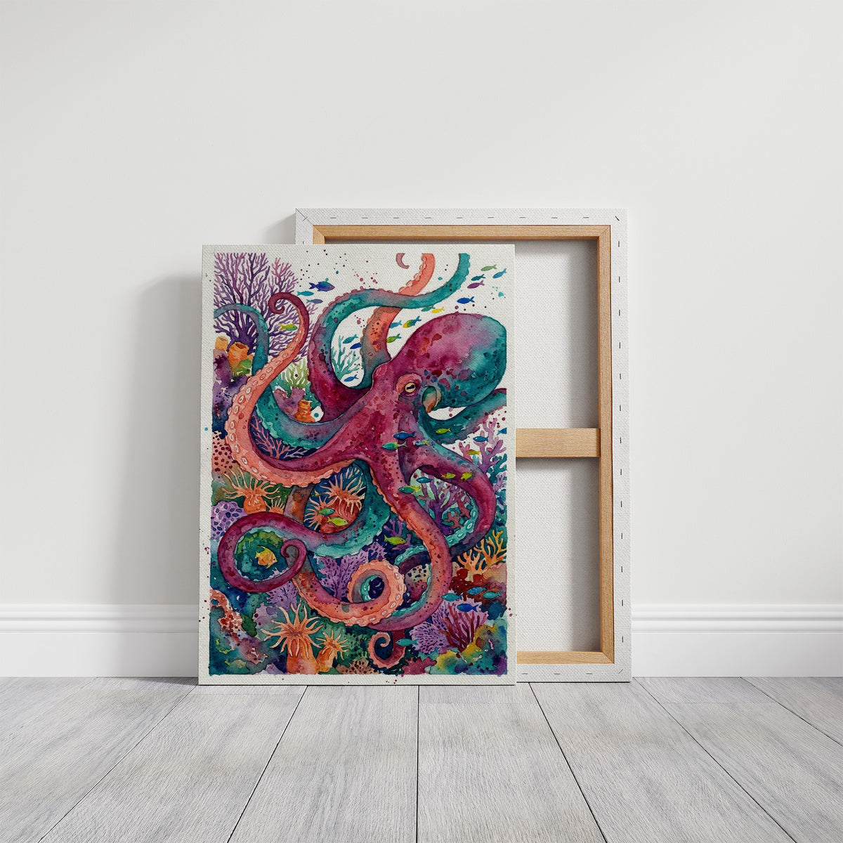 Reef Royalty: Watercolor Octopus Study