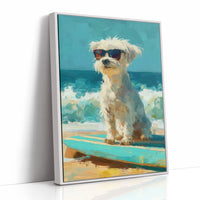 Beach Day Cool: Pup on a Surfboard