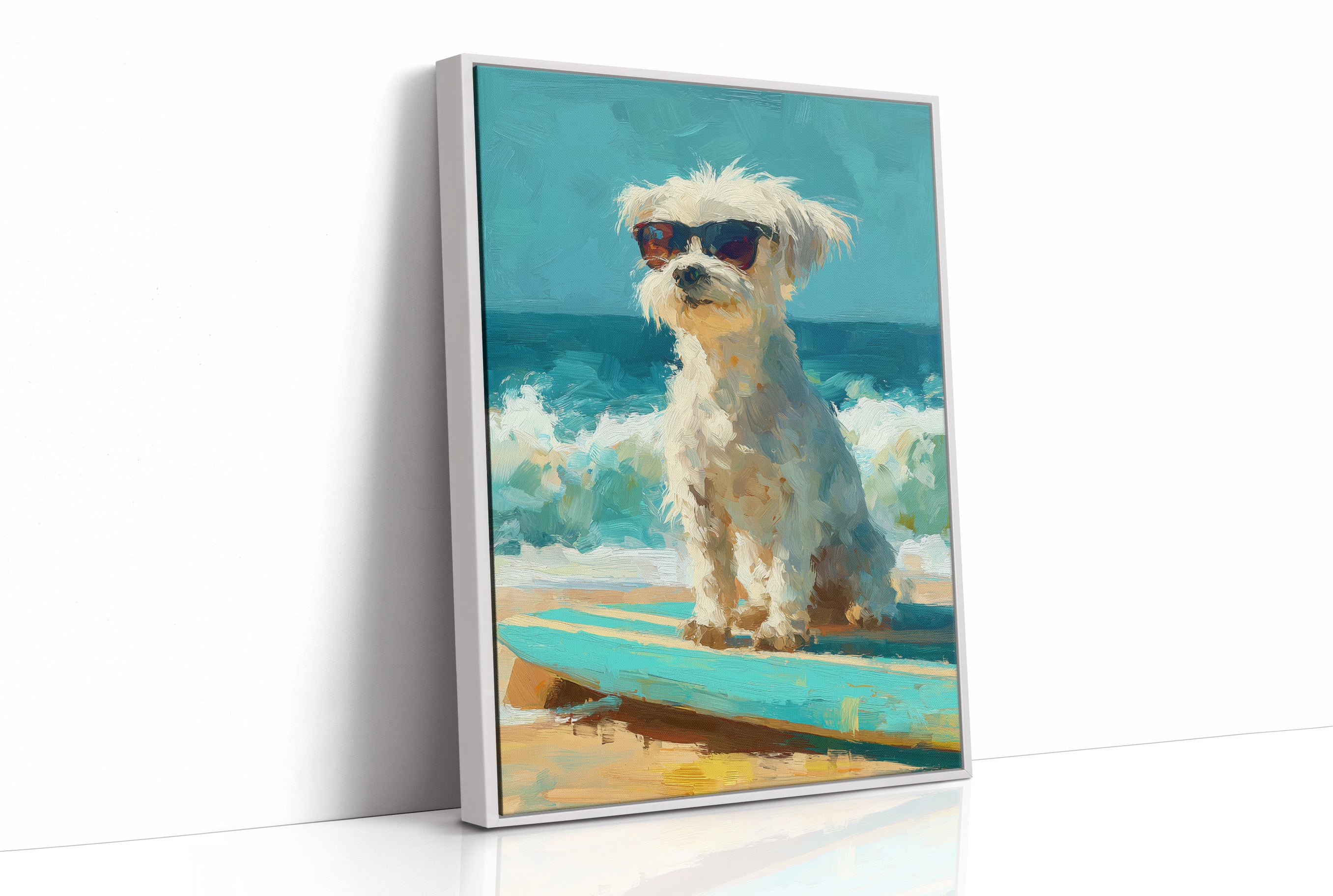 Beach Day Cool: Pup on a Surfboard