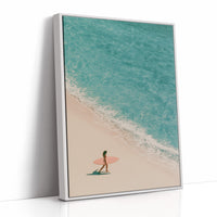 Aerial Surfer Turquoise Shoreline