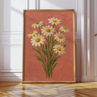 Wild Daisies on Blush Canvas