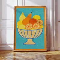 Sunny Fruit Bowl on Blue