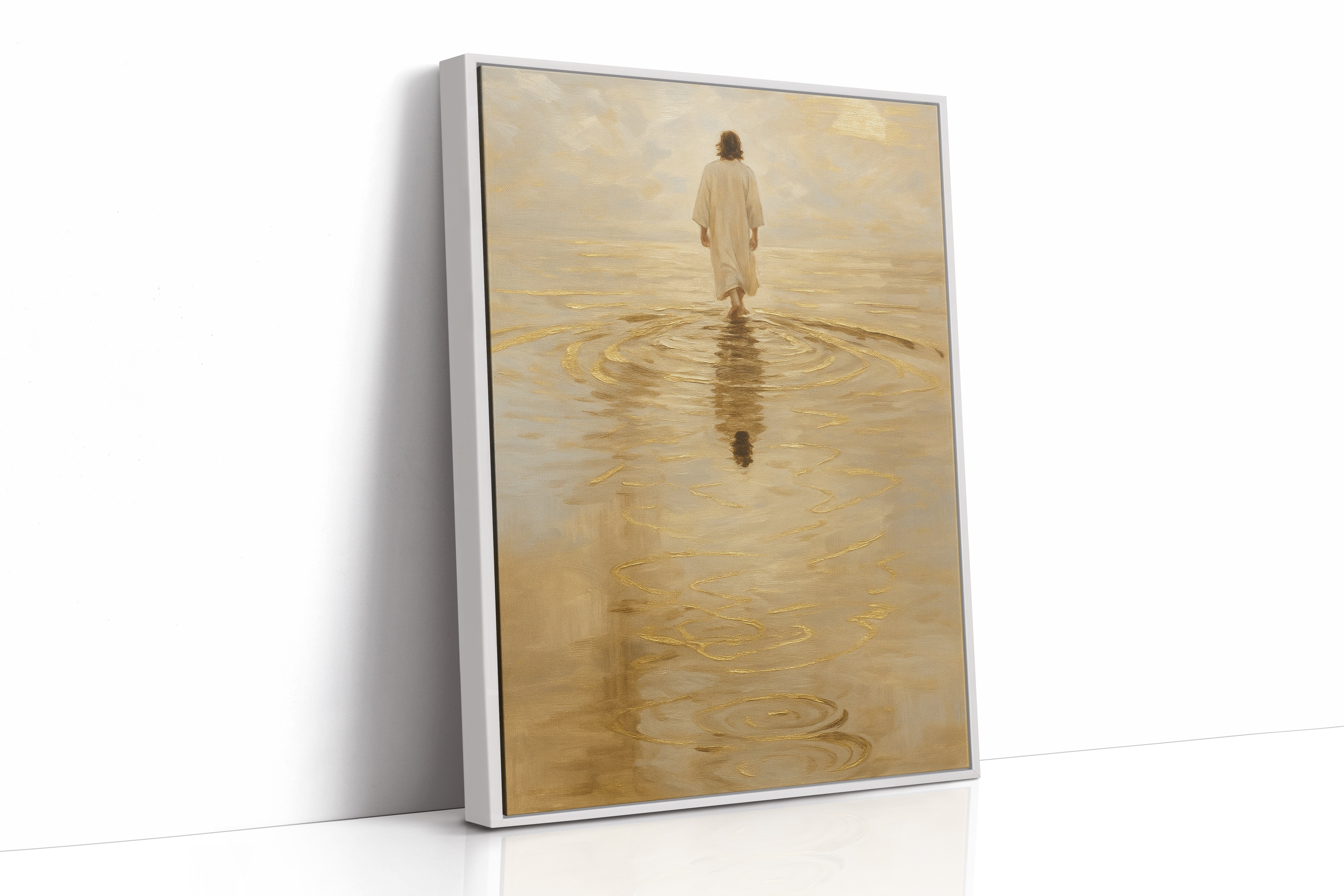 Golden Light Jesus Walking on Water