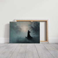 Fog Bound Witch Walks Midnight Path