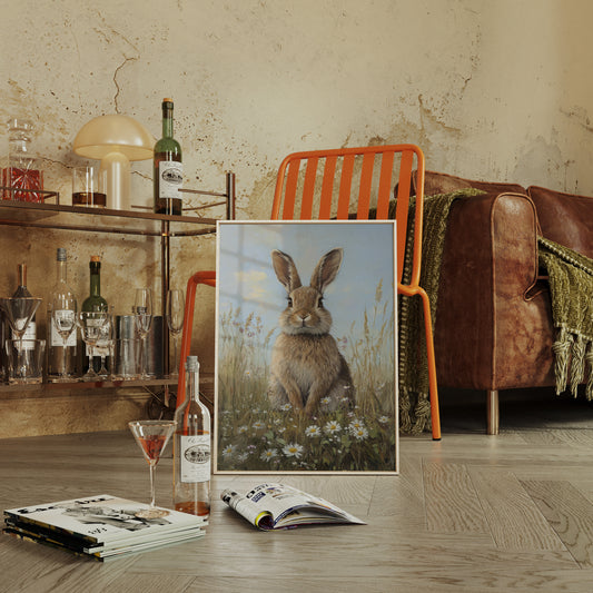 Charming Rabbit Portrait Canvas - Whimsical Animal Art - Gallery Canvas image 1