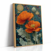 Poppies Under a Gold Moon