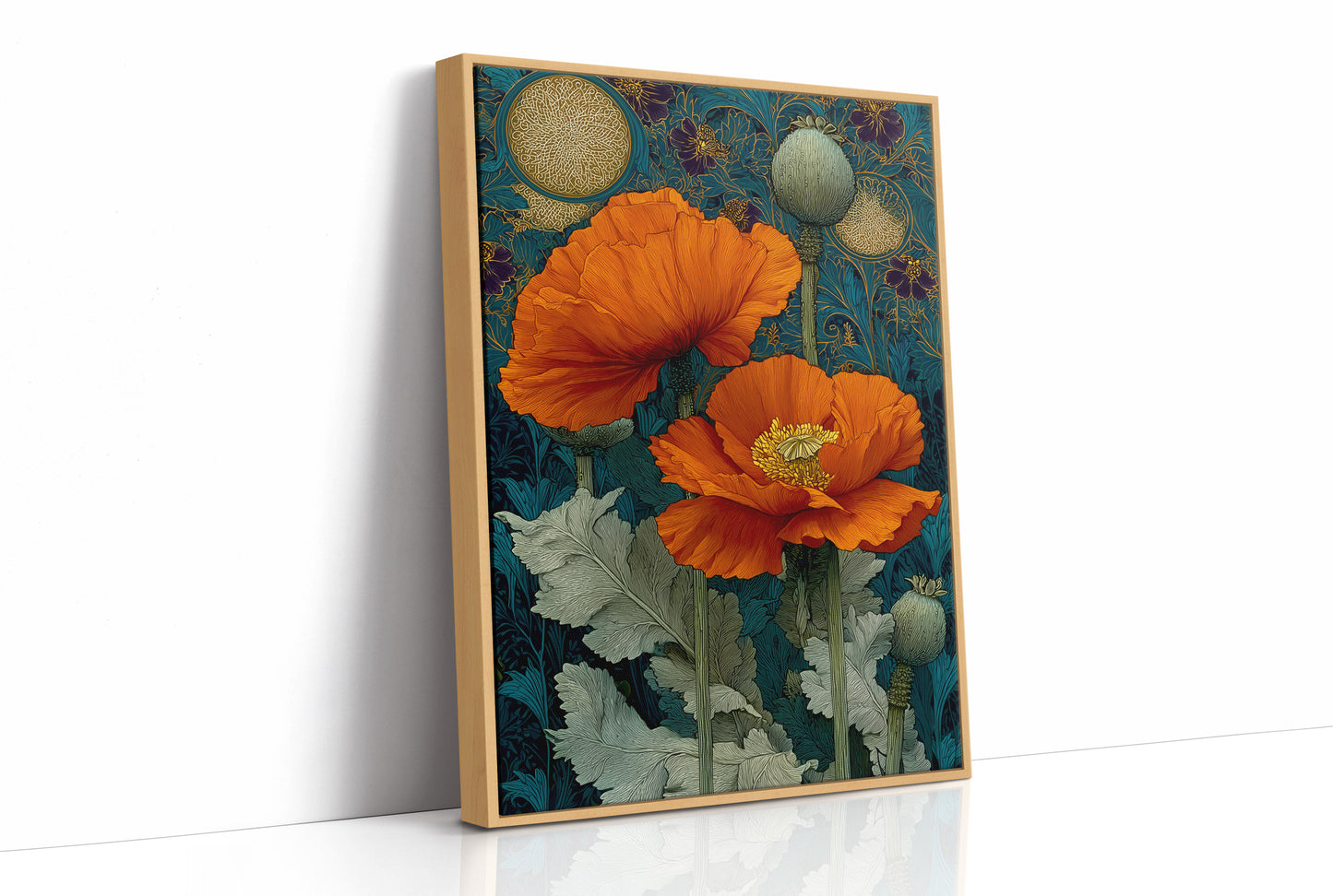 Poppies Under a Gold Moon