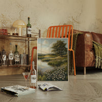 Tranquil Meadow Landscape Painting - Serene Nature Art - Gallery Canvas image 9