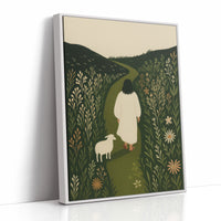 The Shepherd and the Lamb Floral Path Print