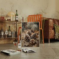 Winter Pinecone Forest Art Print - Rustic Nature Decor - Gallery Canvas image 3