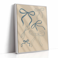 Whimsical Blue Bows Minimalist Print