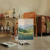 Tranquil Meadow Landscape Art Print - Pastel Scenic Decor - Gallery Canvas image 2