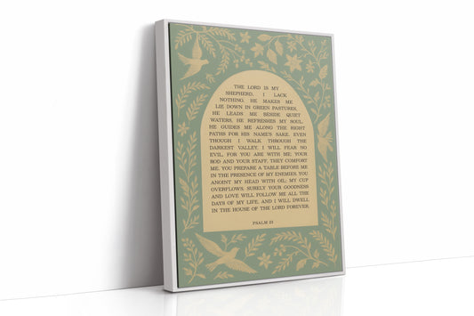 Psalm 23 Scripture with Doves and Florals