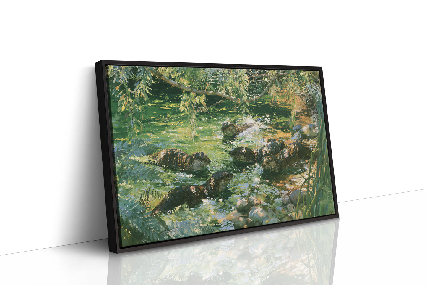 Otter Pups, Dappled Light
