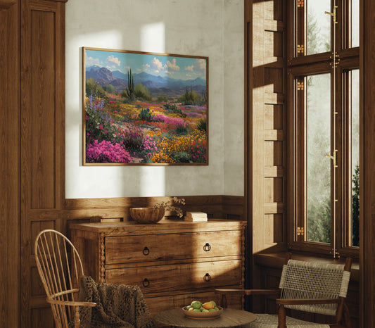 Saguaros Dance Through Wildflower Symphony