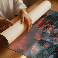 Ancient Temples Touch Sunset Clouds